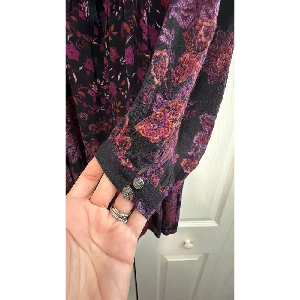 Free People Black/Purple Dress - Picture 6 of 7